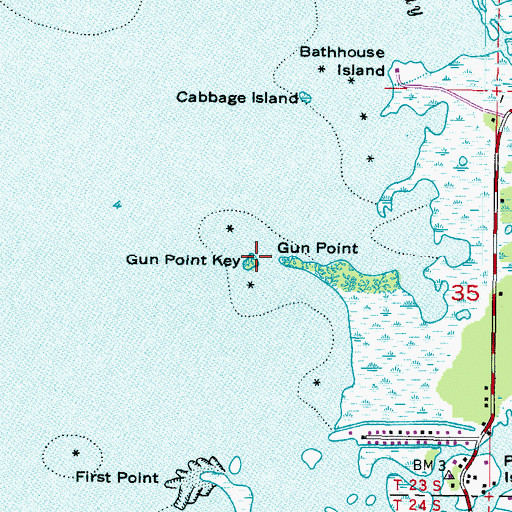Topographic Map of Gun Point Key, FL