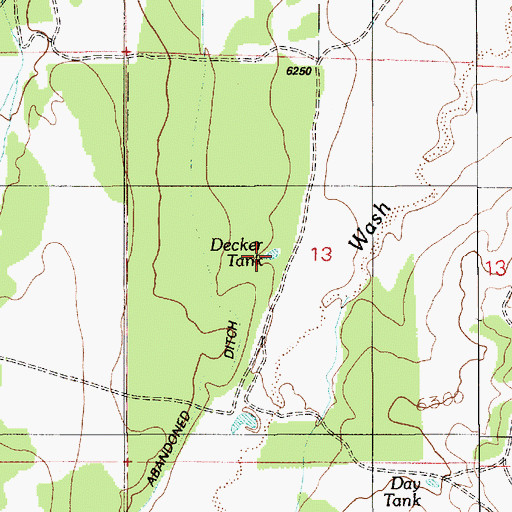 Topographic Map of Decker Tank, AZ