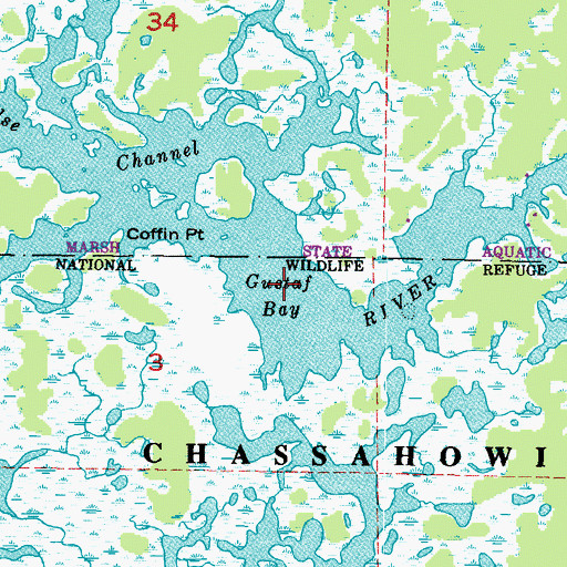 Topographic Map of Gustaf Bay, FL