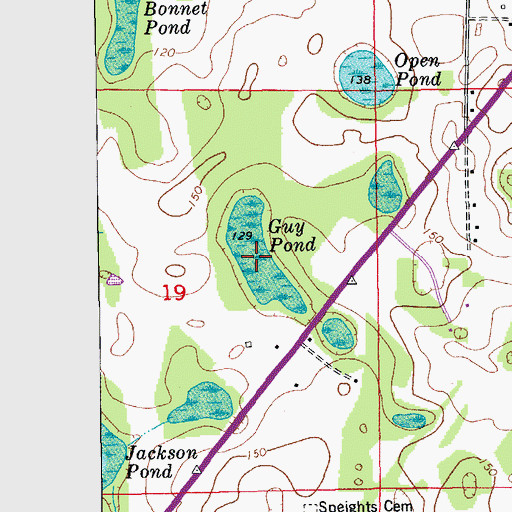 Topographic Map of Guy Pond, FL
