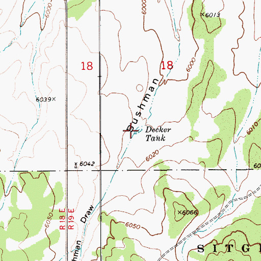 Topographic Map of Decker Tank, AZ