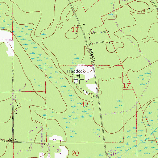 Topographic Map of Haddock Cemetery, FL
