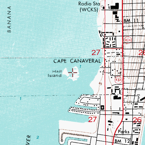 Topographic Map of Hail Island, FL