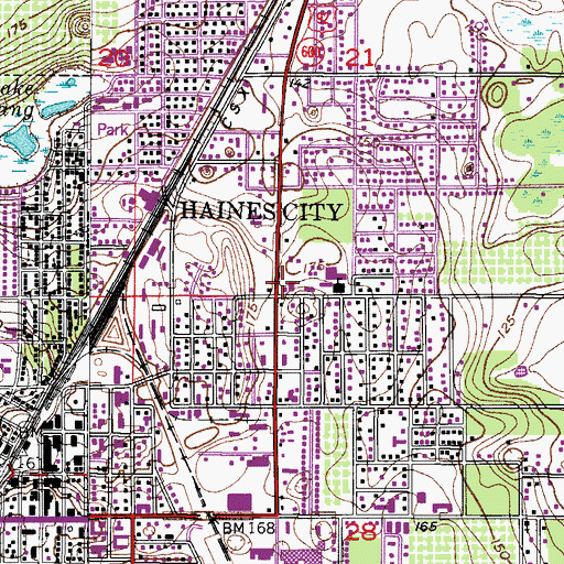 Topographic Map of Haines City, FL