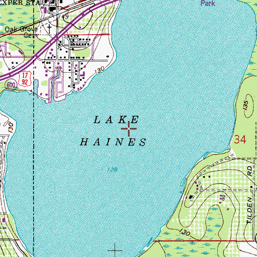 Topographic Map of Lake Haines, FL
