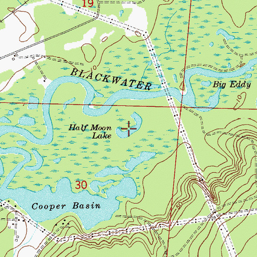 Topographic Map of Half Moon Lake, FL