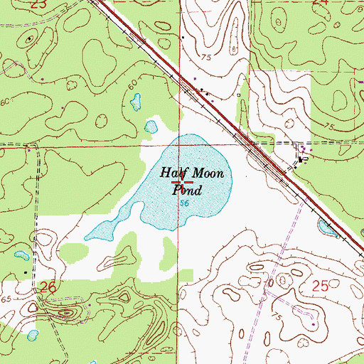 Topographic Map of Half Moon Pond, FL