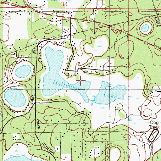 Topographic Map of Halfmoon Lake, FL