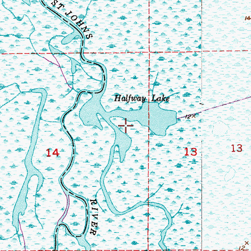 Topographic Map of Halfway Lake, FL