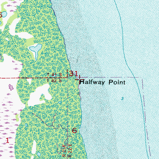 Topographic Map of Halfway Point, FL