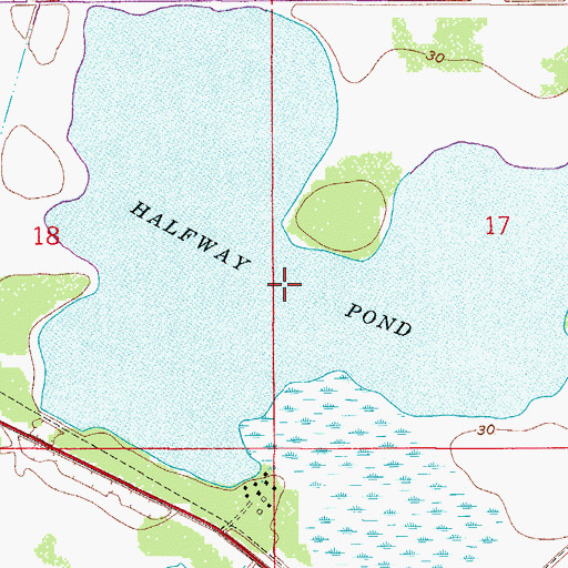 Topographic Map of Halfway Pond, FL