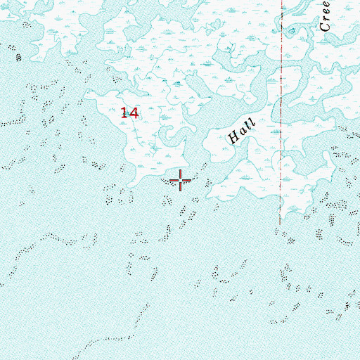 Topographic Map of Hall Creek, FL