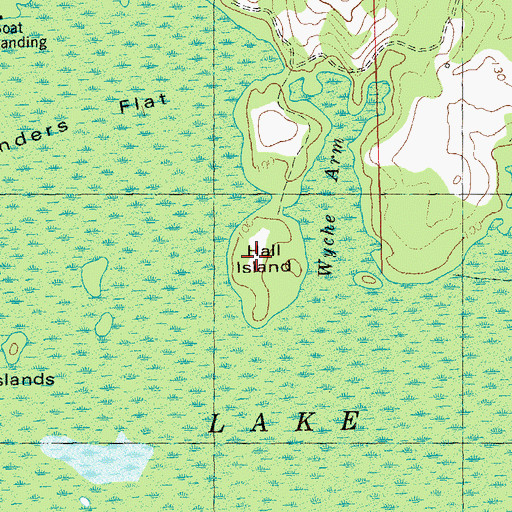 Topographic Map of Hall Island, FL