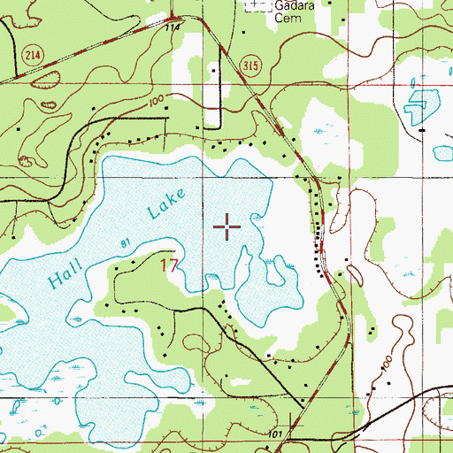 Topographic Map of Hall Lake, FL