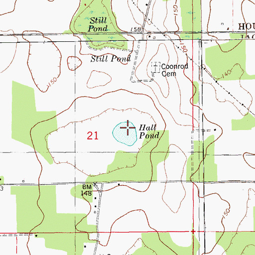 Topographic Map of Hall Pond, FL