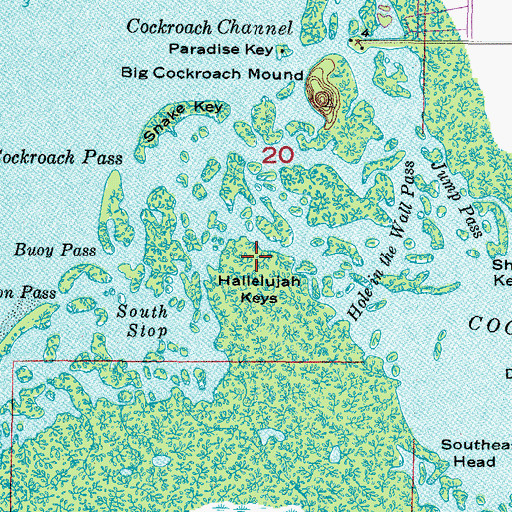 Topographic Map of Hallelujah Keys, FL