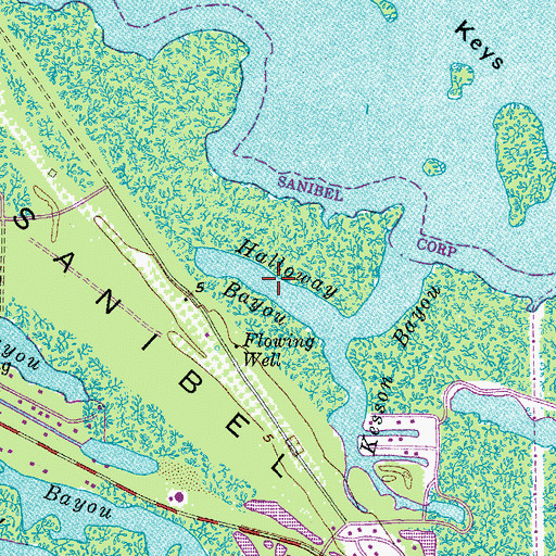 Topographic Map of Halloway Bayou, FL