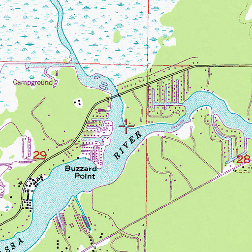 Topographic Map of Halls River, FL