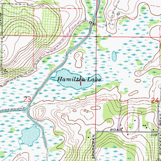 Topographic Map of Hamilton Lake, FL
