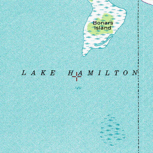 Topographic Map of Lake Hamilton, FL