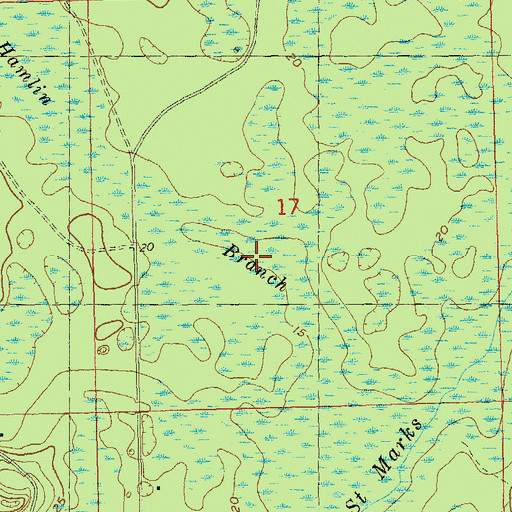 Topographic Map of Hamlin Branch, FL