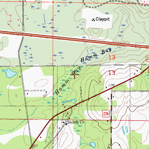 Topographic Map of Hamm Bay, FL