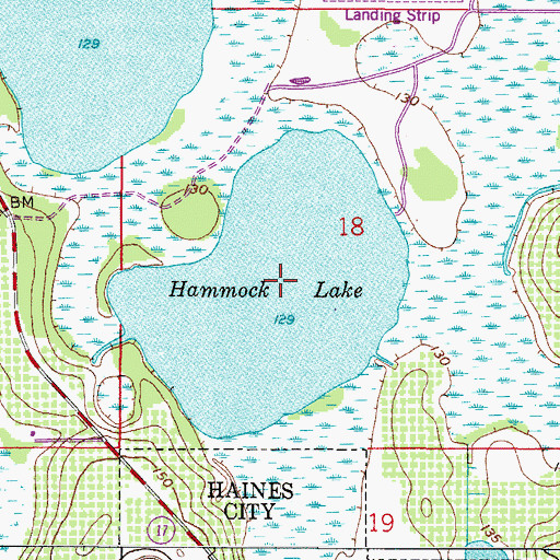 Topographic Map of Hammock Lake, FL