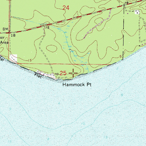 Topographic Map of Hammock Point, FL