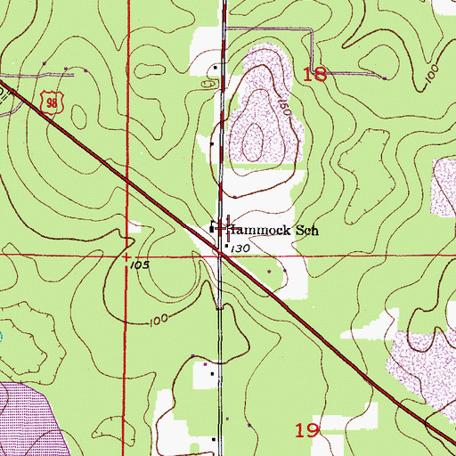 Topographic Map of Hammock School (historical), FL