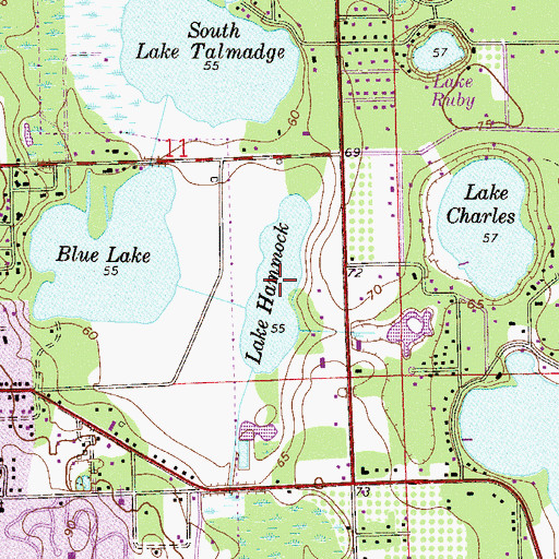 Topographic Map of Lake Hammock, FL