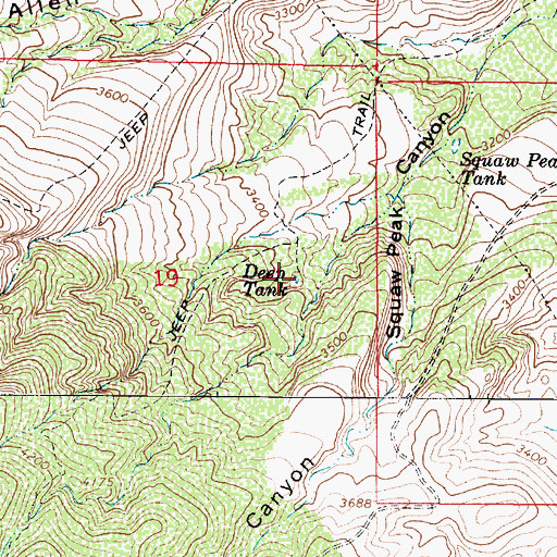 Topographic Map of Deep Tank, AZ
