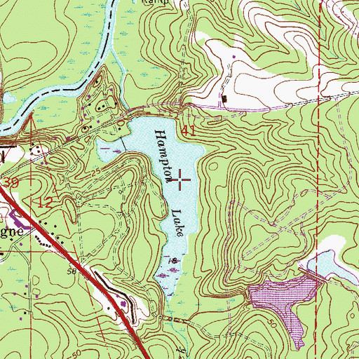 Topographic Map of Hampton Lake, FL