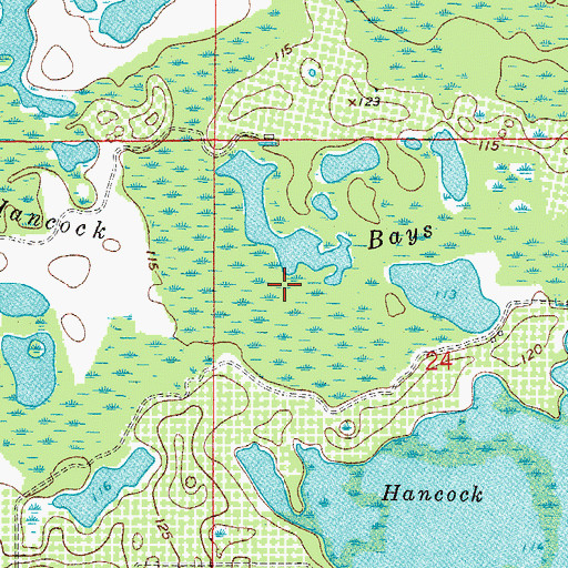 Topographic Map of Hancock Bays, FL