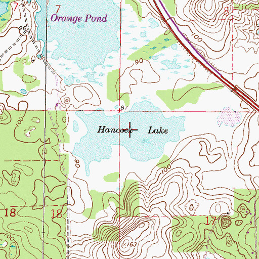 Topographic Map of Hancock Lake, FL