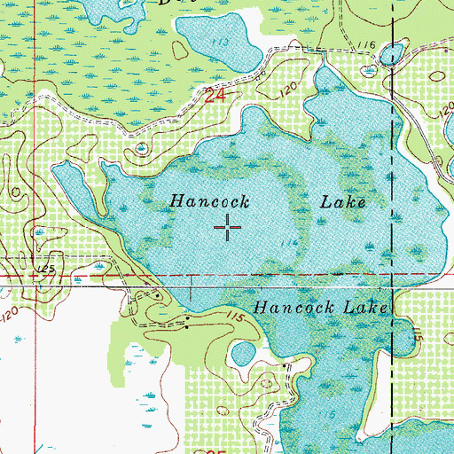 Topographic Map of Hancock Lake, FL