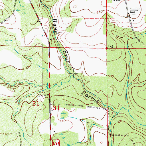 Topographic Map of Hand Branch, FL