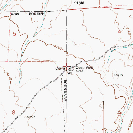 Topographic Map of Deep Well, AZ