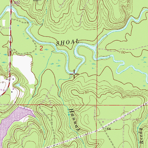 Topographic Map of Hannah Branch, FL