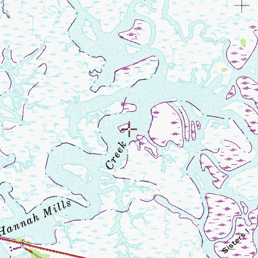 Topographic Map of Hannah Mills Creek, FL