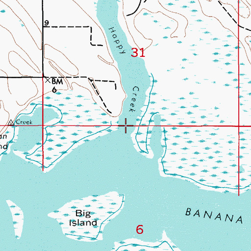 Topographic Map of Happy Creek, FL