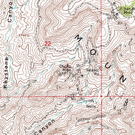 Topographic Map of Chilito Mine, AZ