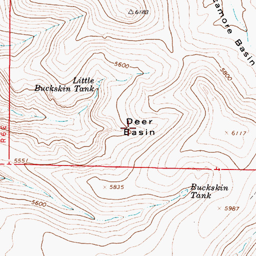 Topographic Map of Deer Basin, AZ