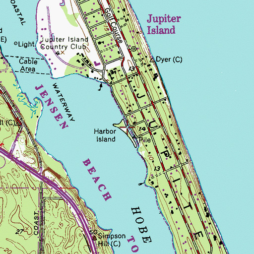 Topographic Map of Harbor Island, FL