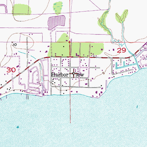 Topographic Map of Harbor View, FL