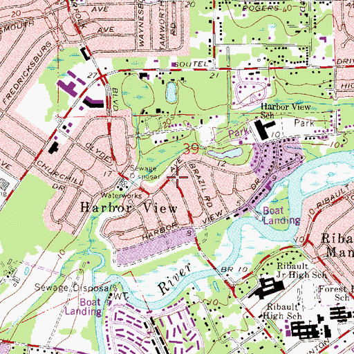 Topographic Map of Harbor View, FL
