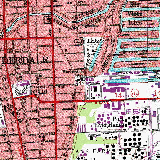 Topographic Map of Harbordale Elementary School, FL