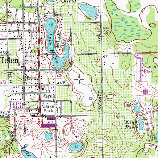 Topographic Map of Lake Harlan, FL