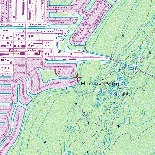 Topographic Map of Harney Point, FL
