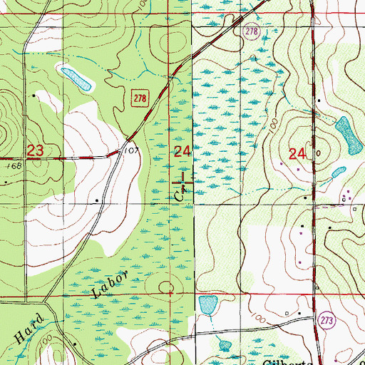 Topographic Map of Harper Creek, FL