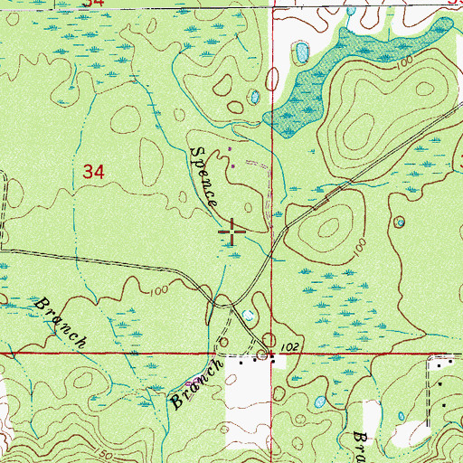 Topographic Map of Harrell Branch, FL
